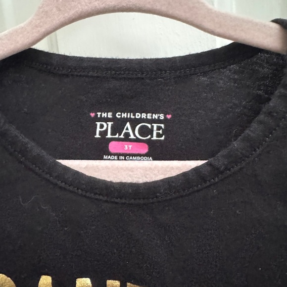 The Children’s Place 3T Black Santa’s Favorite Christmas Long Sleeve Top Blouse - Picture 3 of 4